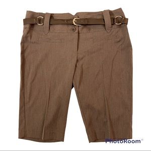 Tracy Evans Limited Brown Belted Stretch Bermuda Shorts 11